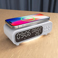 IHAO 5in1 Alarm Clock with Wireless Charging Night Light 15W Fast Charger