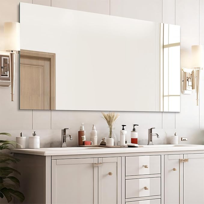 Mirrorons Large Mirror 72" x 36", Modern Rectangle Bathroom Mirror