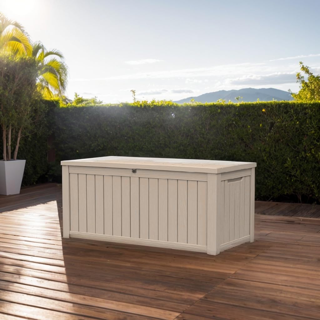 150 gallonoutdoor storage box,resin deck boxes waterproof, indooroutdoor, package contents