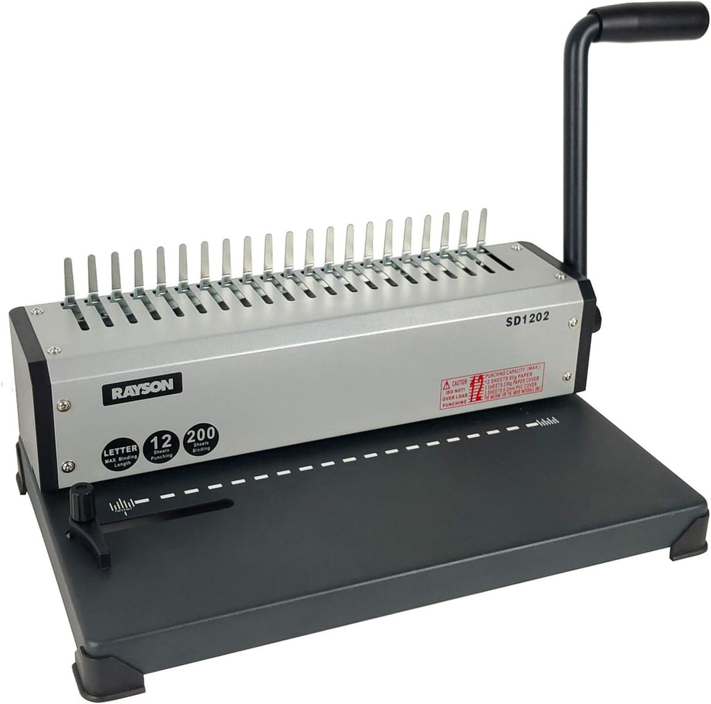 RAYSON SD1202 Comb Binding Machine, 19 Holes, Max Punching Letter Size