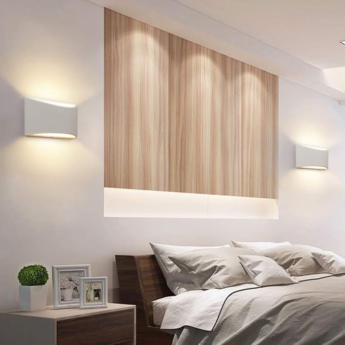 Aipsun Aluminum Modern Indoor LED Wall Sconce Hardwired Interior Wall Lights (Set of 2)