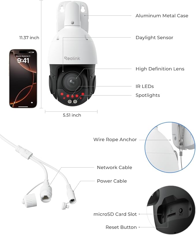 REOLINK RLC-823S2 Smart 4K/8MP UHD PTZ Security Camera