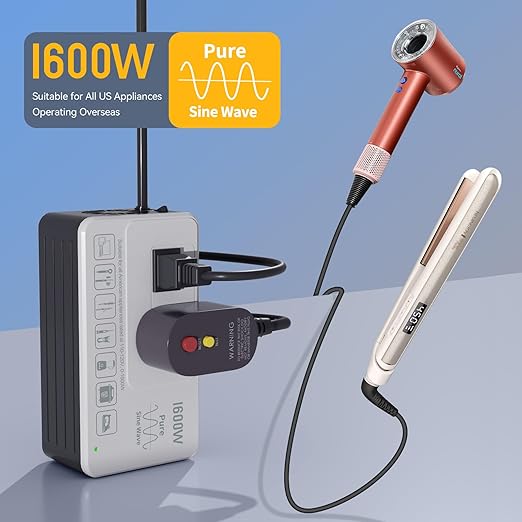 HYTED 1600W 220V to 110V Voltage Converter, Universal Power Plug Adapter