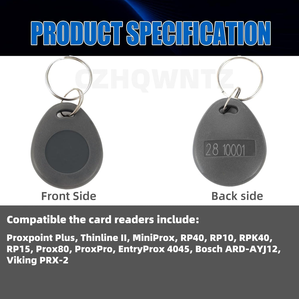 26 bit proximity key fobs weigand prox keyfobs, close-up detail