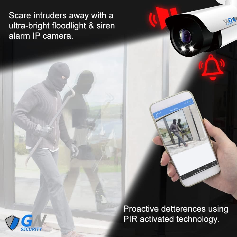 gw security full-time color night vision two-way audio, close-up detail