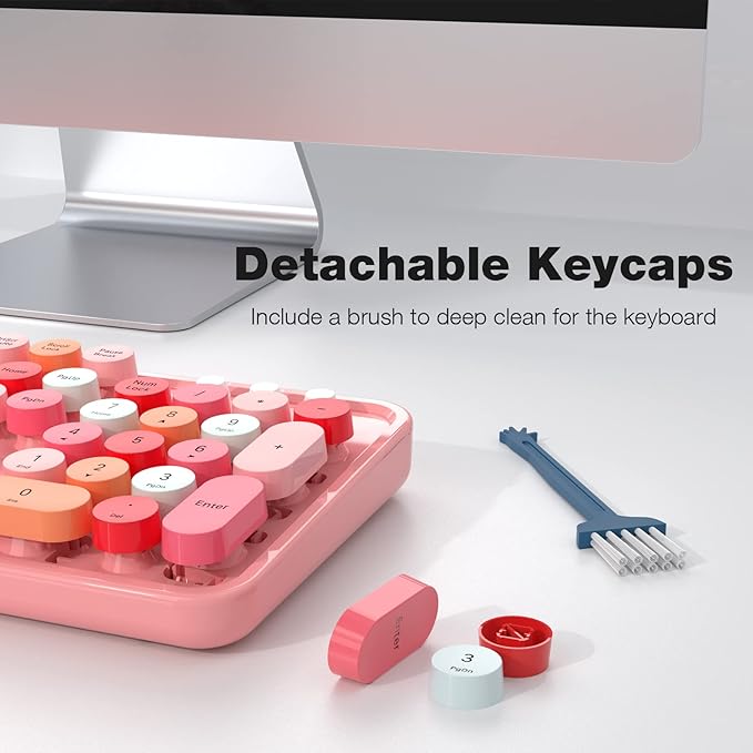 MOFII Wireless Keyboard and Mouse Combo, 2.4GHz Retro Full Size