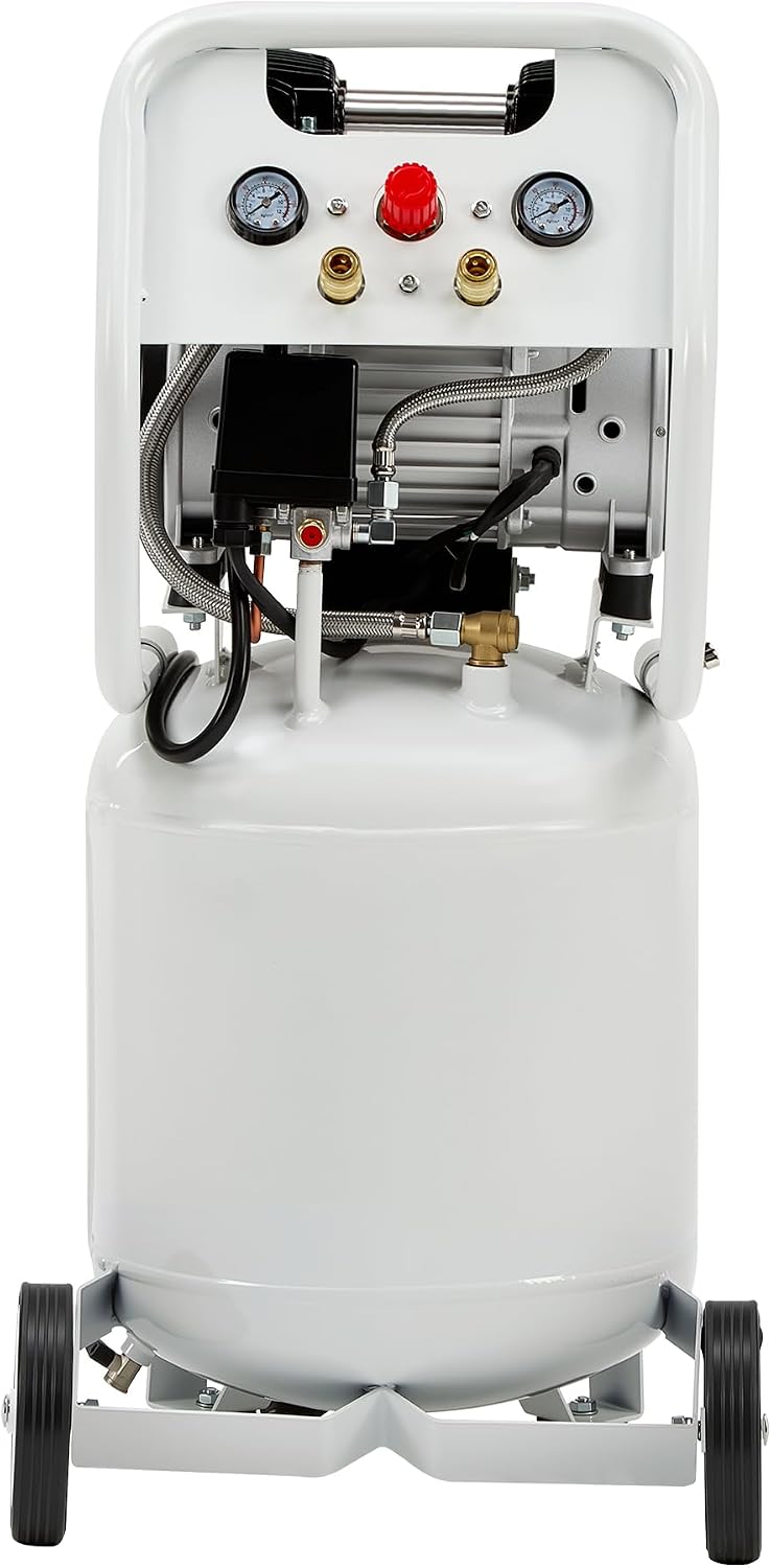 Albott 10 Gallon Electric Air Compressor, 1.8 HP Vertical Wheeled Tank
