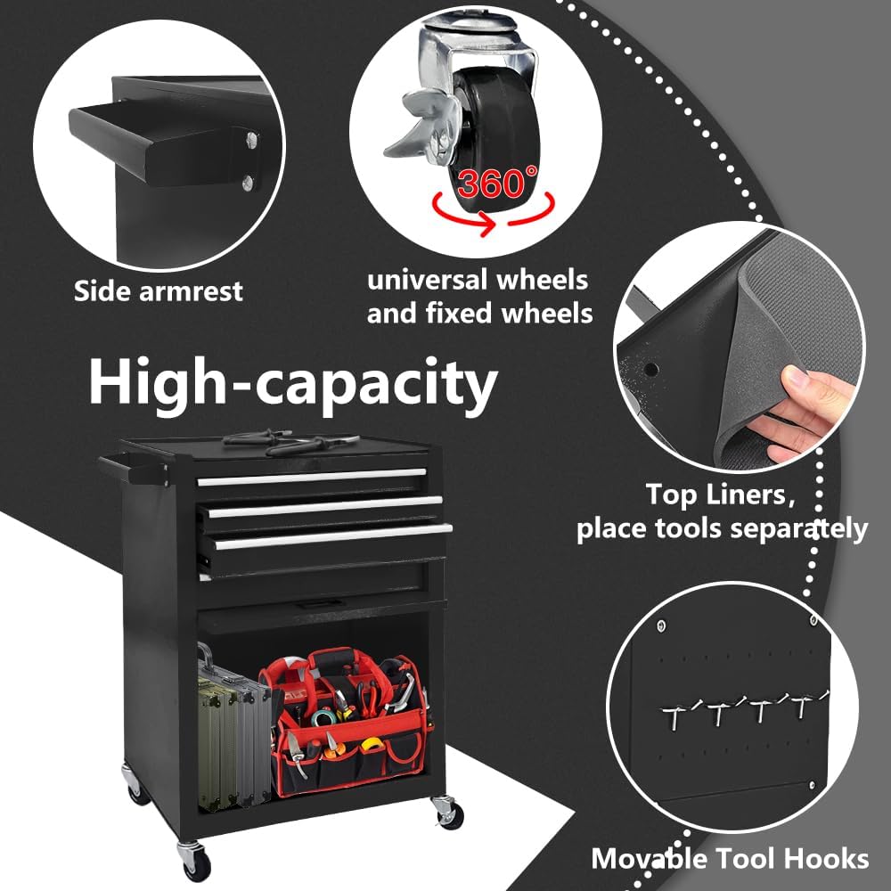 13-drawer tool chest with wheels,2 in 1 detachable, package contents
