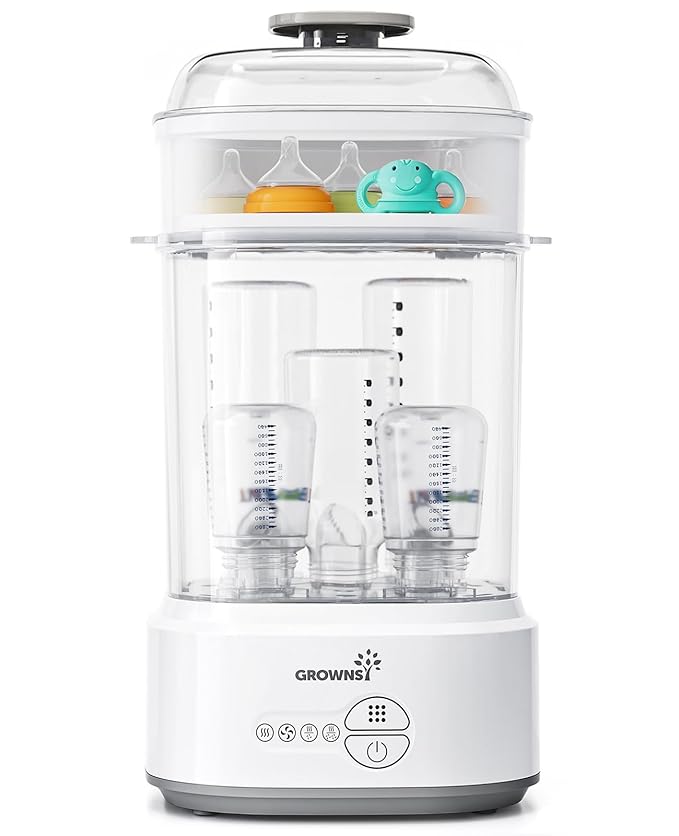 GROWNSY Bottle Sterilizer and Dryer, Compact Electric Steam Baby Bottle
