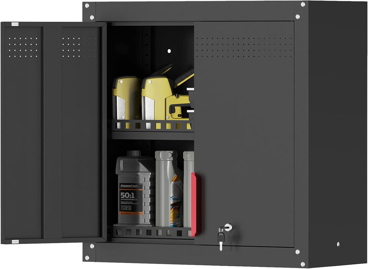 Kelueo 26" Metal Garage Wall Cabinet with Lockable Doors
