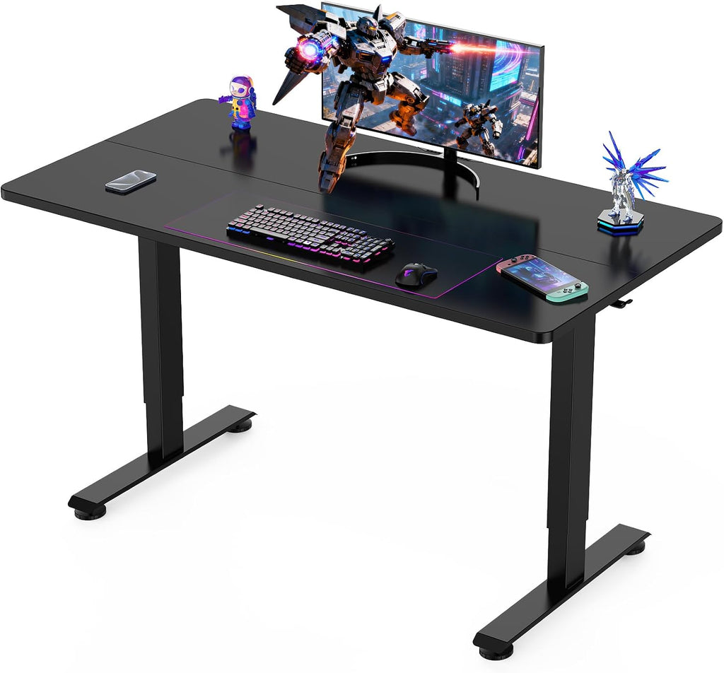 Veken 55 Inch Large Electric Standing Gaming Desk, Heights Adjustable, Sit to