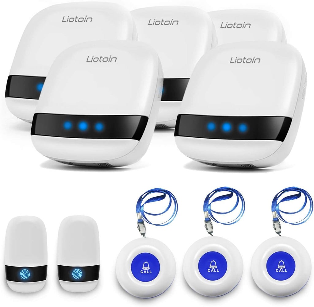 LIOTOIN Caregiver Pager Wireless SOS Call Button Nurse Alarm System