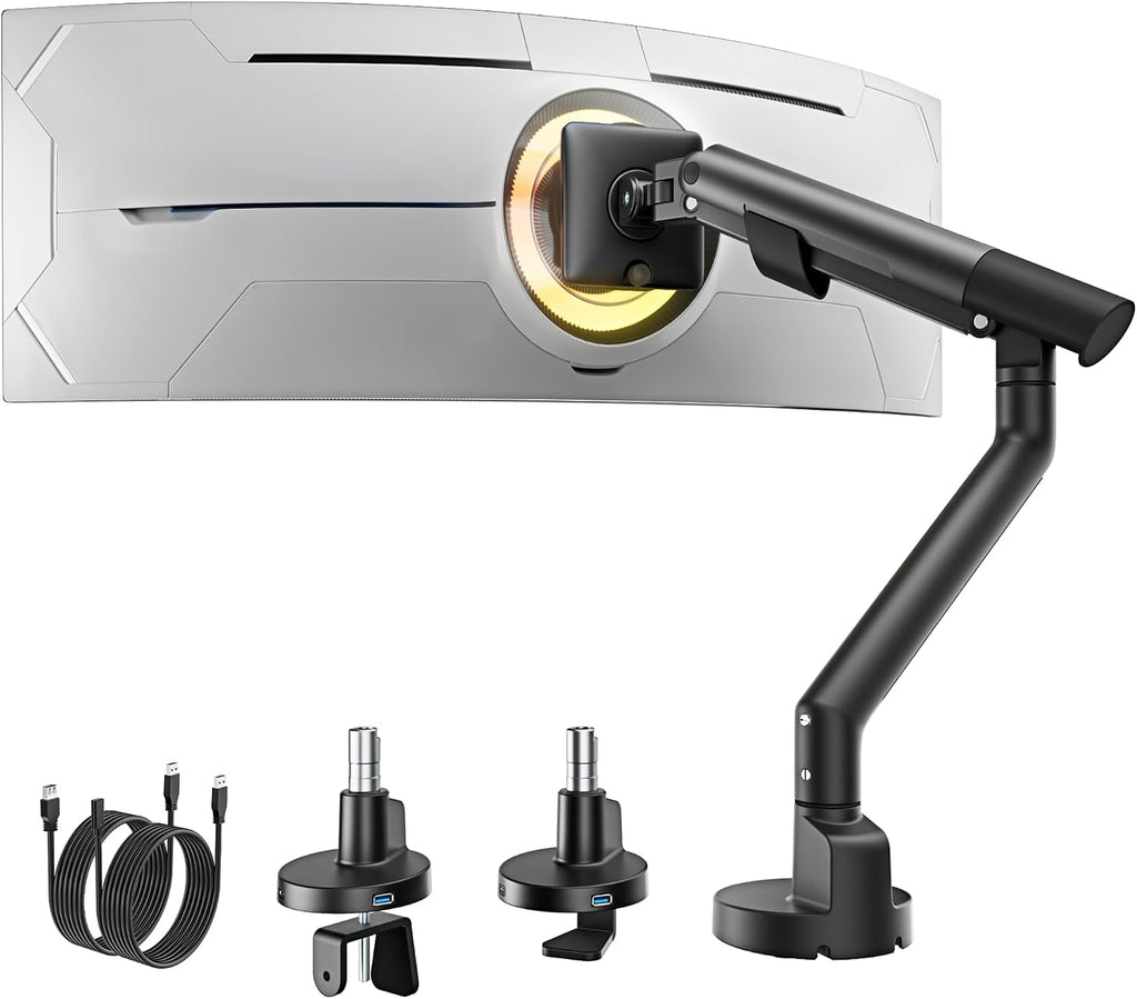 monTEK Single Monitor Arm with USB