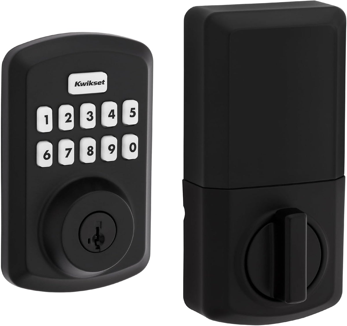 Kwikset Powerbolt 250 10-Button Keypad Matte Black Transitional Electronic Deadbolt Door Lock, Featuring Convenient Keyless Entry, Customizable User Codes and Auto-Locking