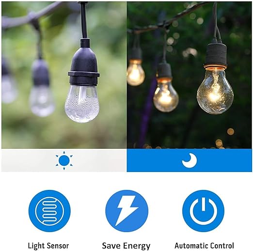 TiFFCOFiO Outdoor Christmas Light Timer, Dusk to Dawn Sensor Countdown (2 Pack)