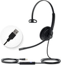 Yealink UH34 USB Headset with Mic, Single Ear Wired Headphones with Noise
