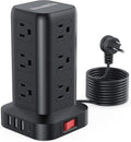 Surge Protector Power Strip Tower, 10FT Extension Cord