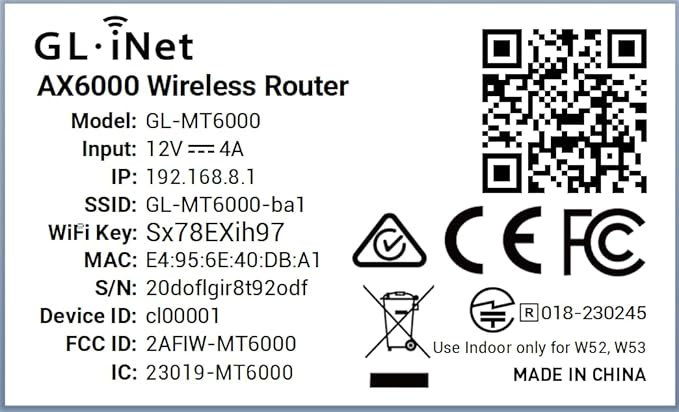 GL.iNet GL-MT6000 WiFi 6 High Speed Gaming Routers