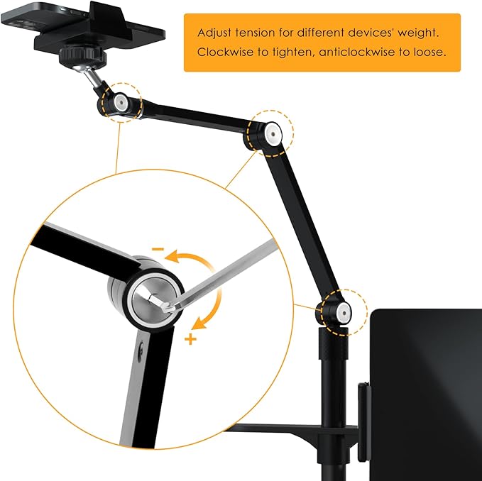 viozon 3-in-1 Selfie Desktop Live Stand, Height Adjustable/Overhead, Compatible