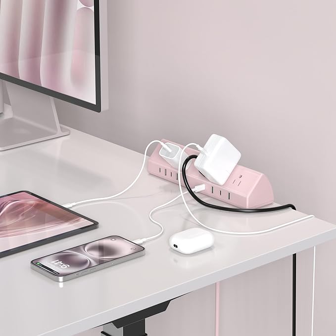 Jgstkcity Desk Clamp Power Strip, 45W Fast Charging Station, 4 USB-C, 4 USB-A