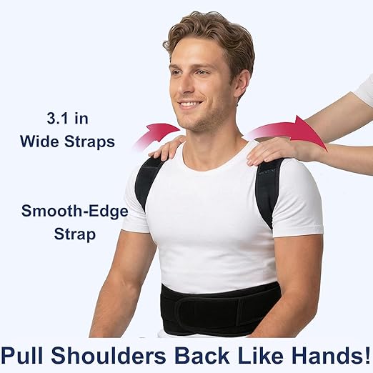 Back Posture Corrector Brace for Men & Women, Back-Anchored Shoulder Support