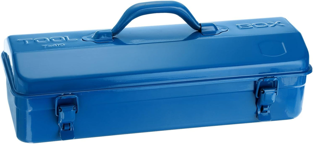 HARFINGTON Tool Box 16.5" Portable Steel Tool Box Hip Roof Style with Metal Latch Closure Tool Chest for Household Workshop Car, Blue