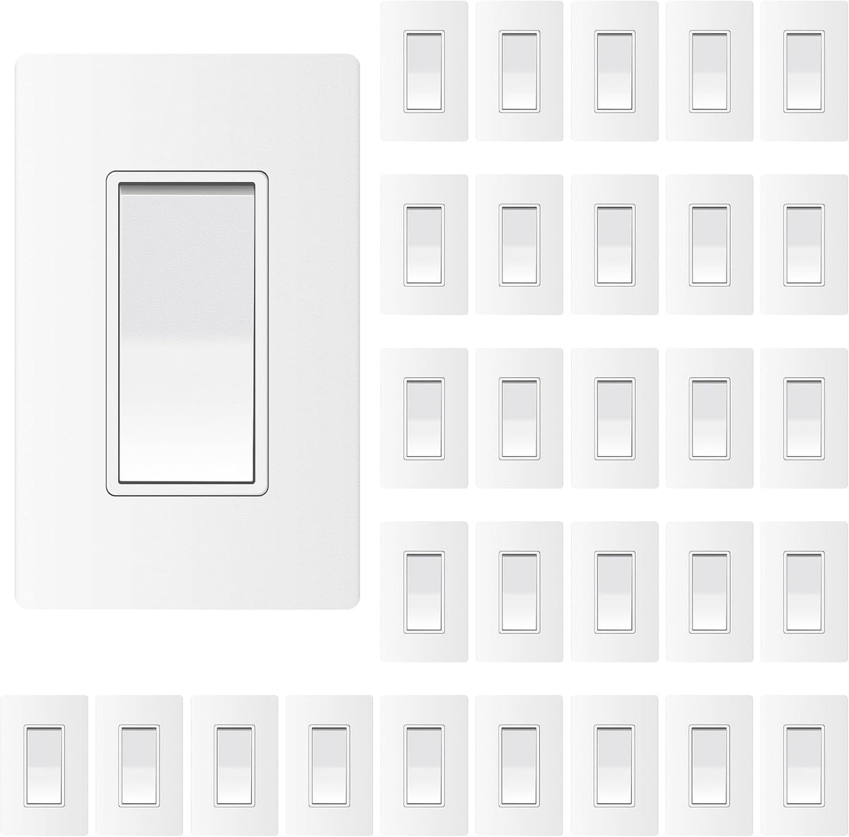 ThunderWay 3 Way Matte White Light Switch (30 Pack)