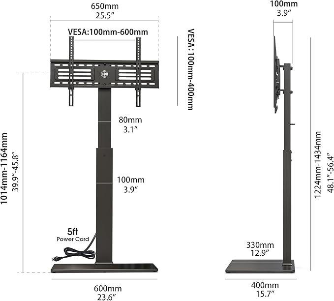 FITUEYES Floor TV Stand for 32-75 inch TV