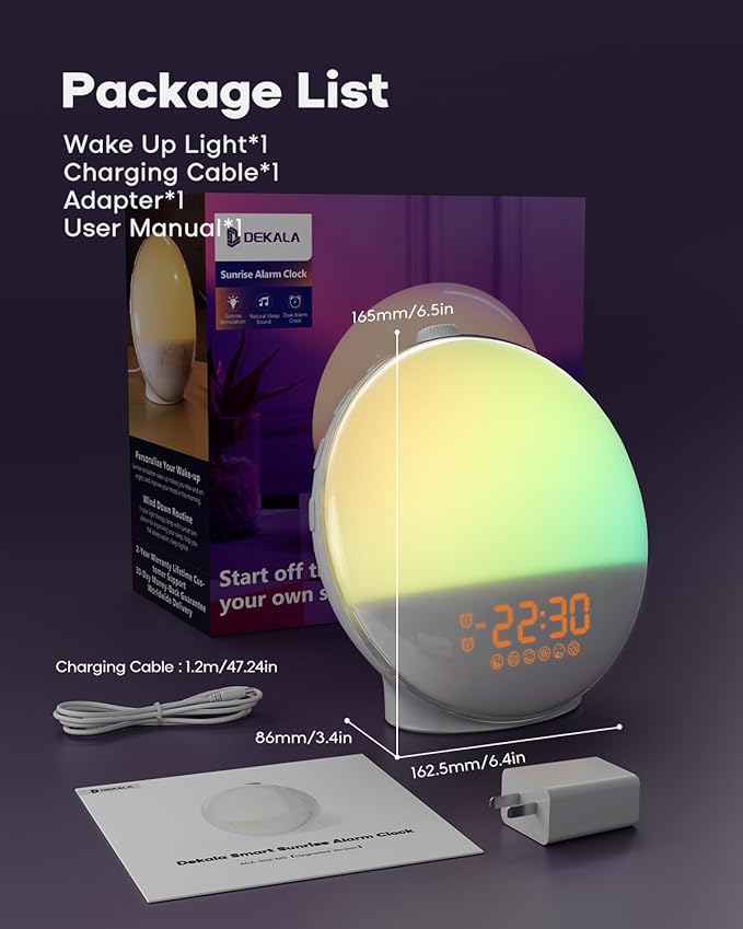 Sunrise Alarm Clock for Heavy Sleepers, Wake Up Light