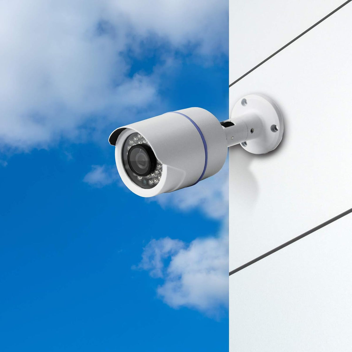analog hd 1080p wired bullet camera (white, camera, side view