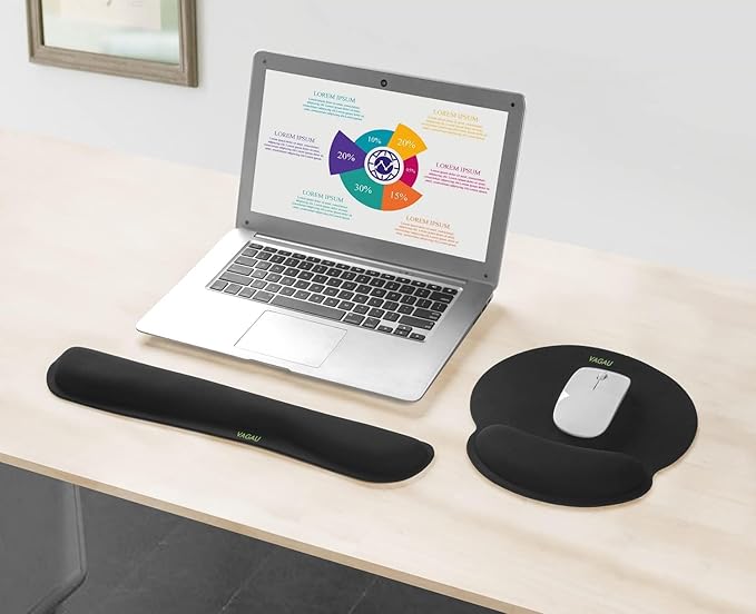 Ergonomic Mouse Pad with Wrist Rest Premium Memory Foam Keyboard and Mouse