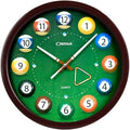 OSTAR Big Large Billiard Pool Ball Wall Clock, Battery Operated, Cue Hand