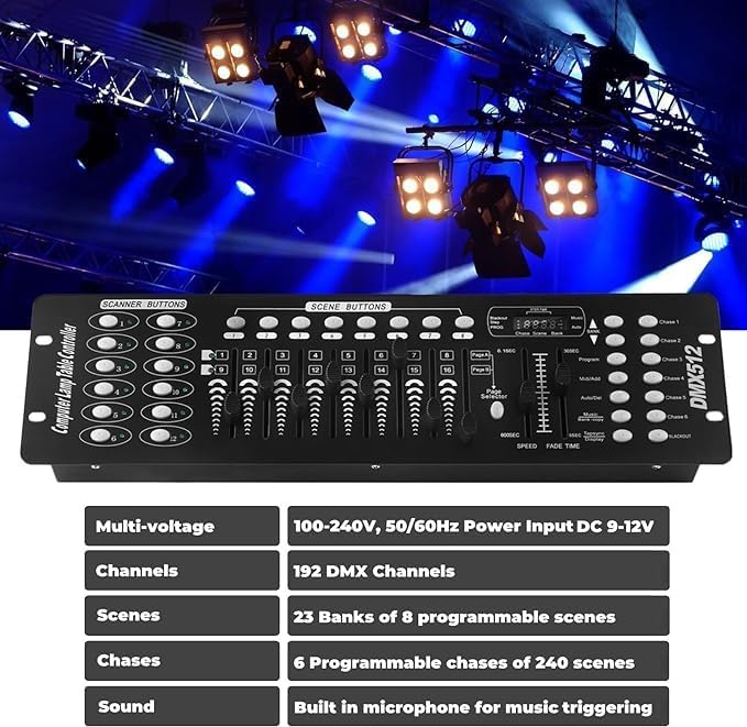 192 DMX Controller Use for Editing Program of Stage Lighting, DMX 512 DJ