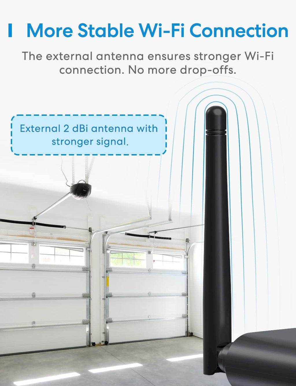 meross smart garage door opener remote with external shown in use