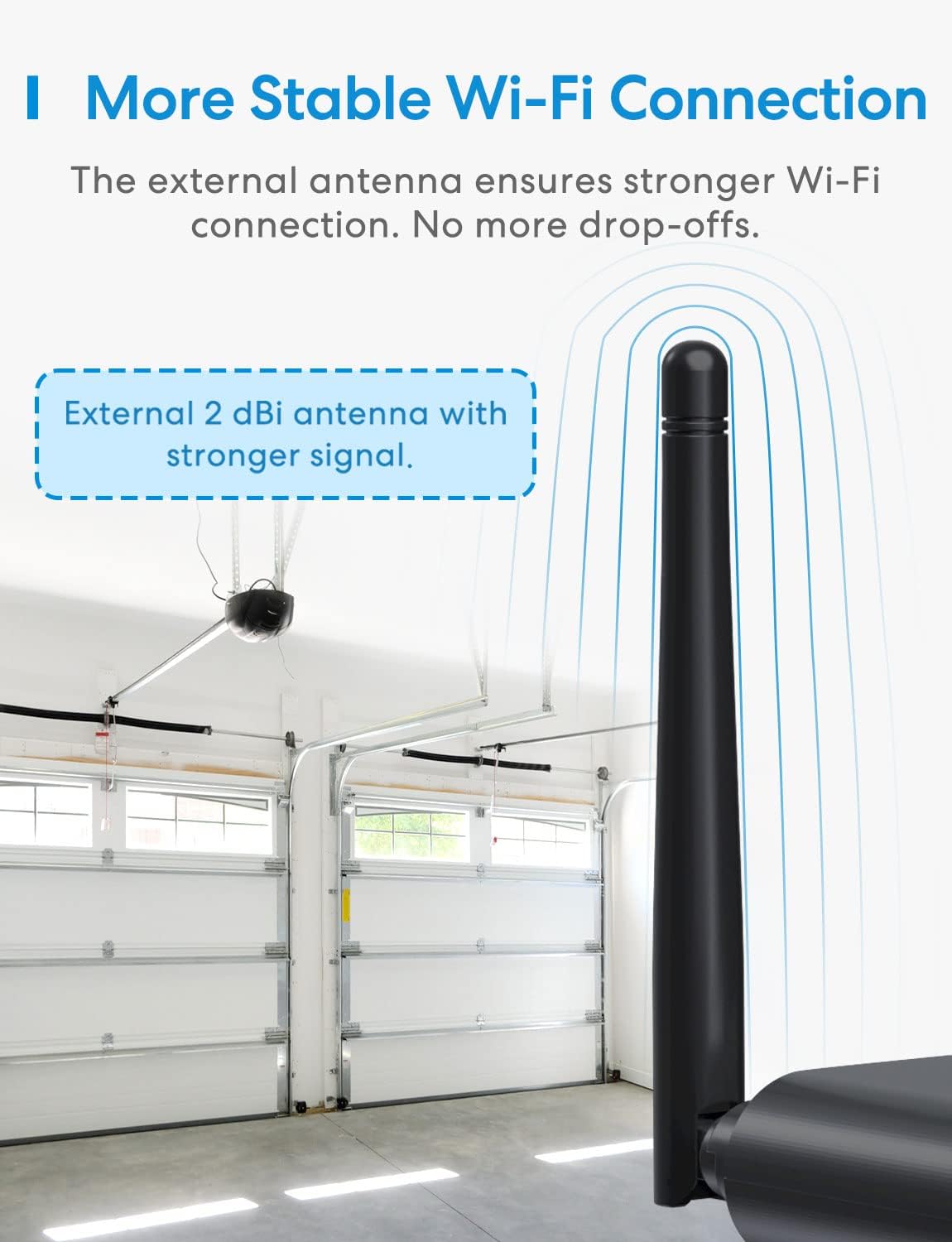 meross smart garage door opener remote with external shown in use