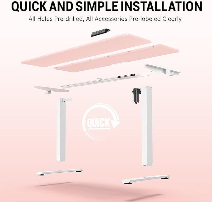 Veken 55 Inch Large Electric Standing Desk, 4 Memory Heights Adjustable