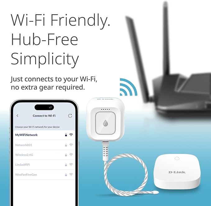 D-Link Next-Gen WiFi Water Leak Detector Starter Kit