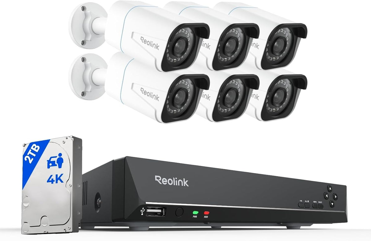 REOLINK 8CH 4K/8MP Security Camera System with 2TB HDD RLK8-800B6