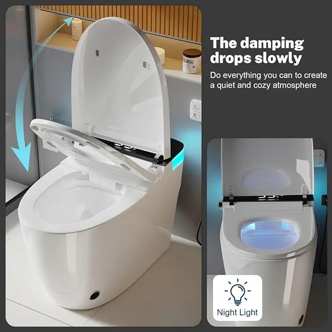 Smart Toilet with Elongated Heated Seat, Auto Flush, Manual Soft-Close Seat &
