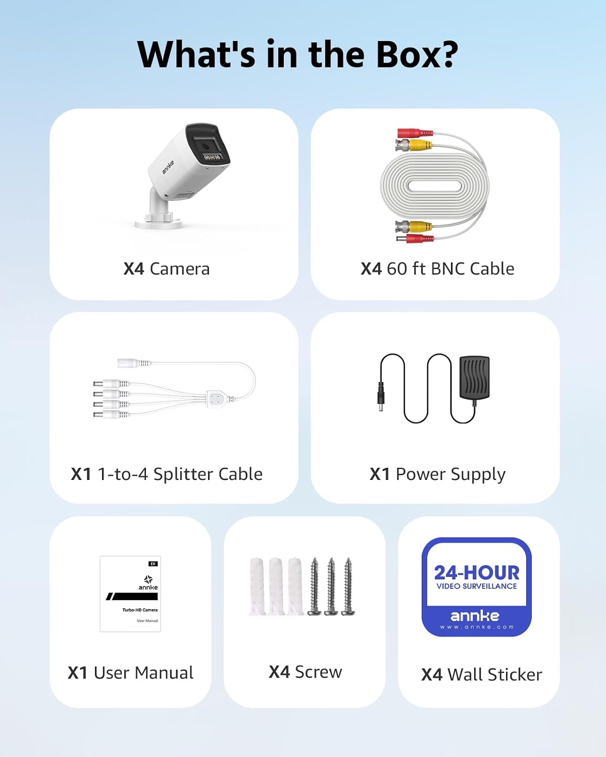 ANNKE 2MP/1080P Two-Way Audio Outdoor Analog Add-on Security Camera, White