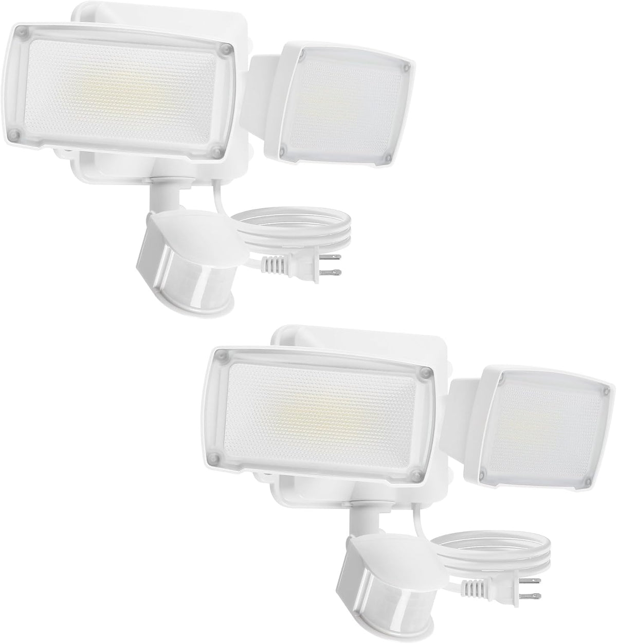 LUTEC 21W 2 Pack Plug in Motion Sensor Light Outdoor, Flood Lights Outdoor