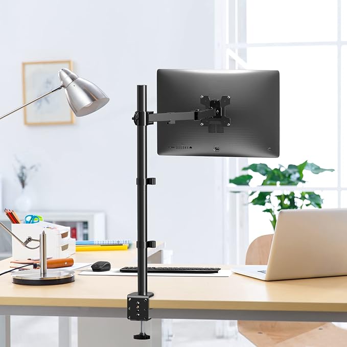 WALI Monitor Arm Mount for Desk, Single Extra Tall Computer Desk Mount
