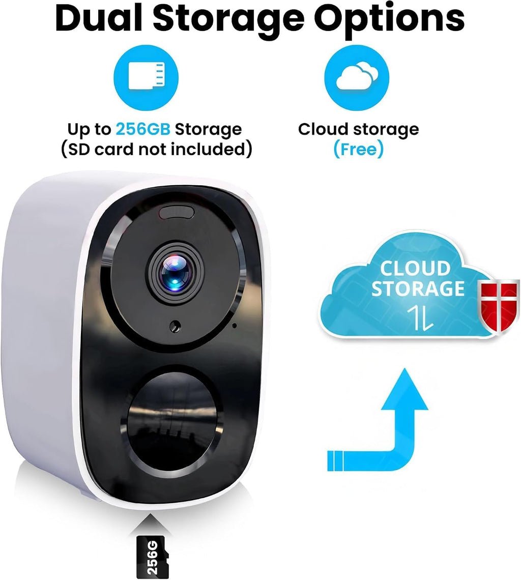 2.4g&5g solar security cameras wireless outdoor with free showing dimensions