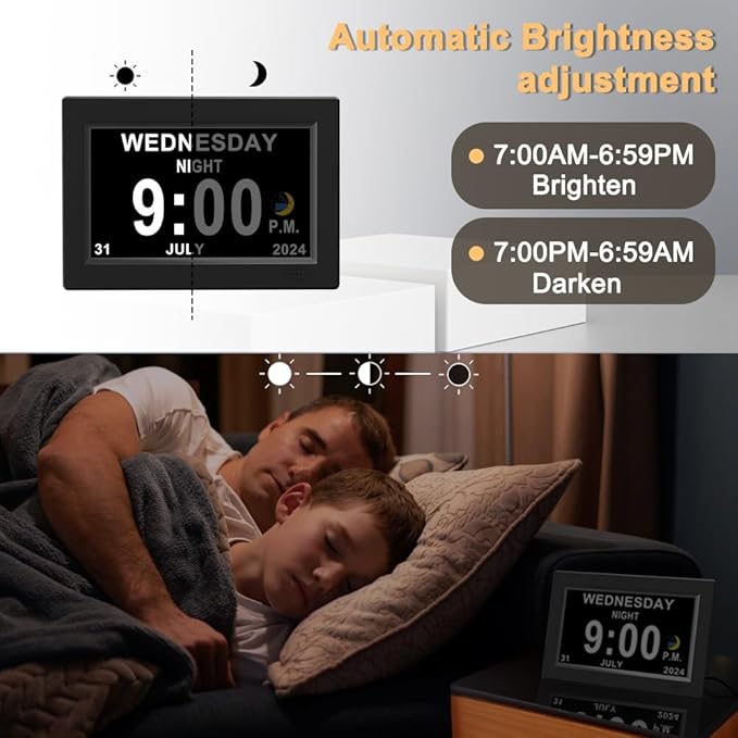 CAZOKASI 8inch Extra Large Impaired Vision Digital Alarm Clock