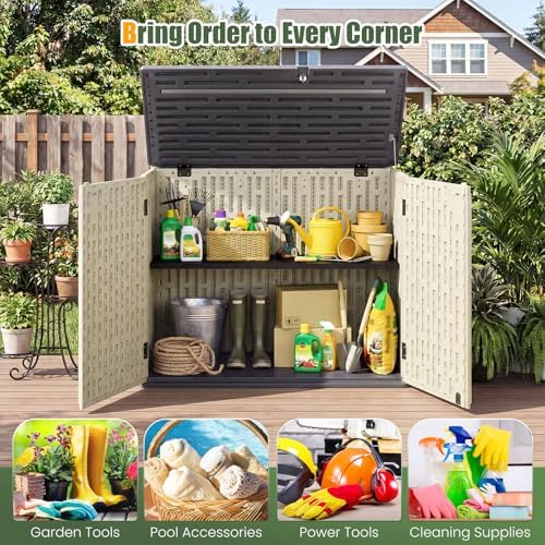 Tangkula 20 Cu.Ft Large Outdoor Storage Cabinet w/Adjustable Shelf