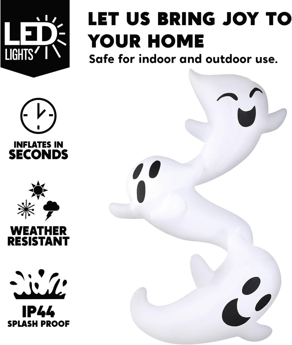 JOYIN 8ft Tall Halloween Inflatables Outdoor Decorations, Inflatable Ghosts Hugging Tree, Light Up Ghost Halloween Blow Up Yard Decoration for Patio Lawn Garden Trees Outside Holiday Decor
