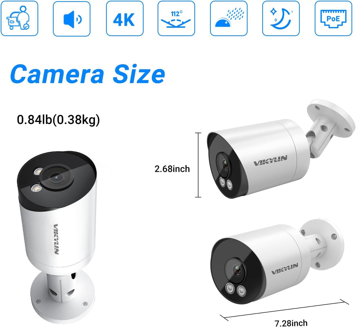 vikylin 4k 8mp starlight poe ip camera outdoor on a desk or shelf