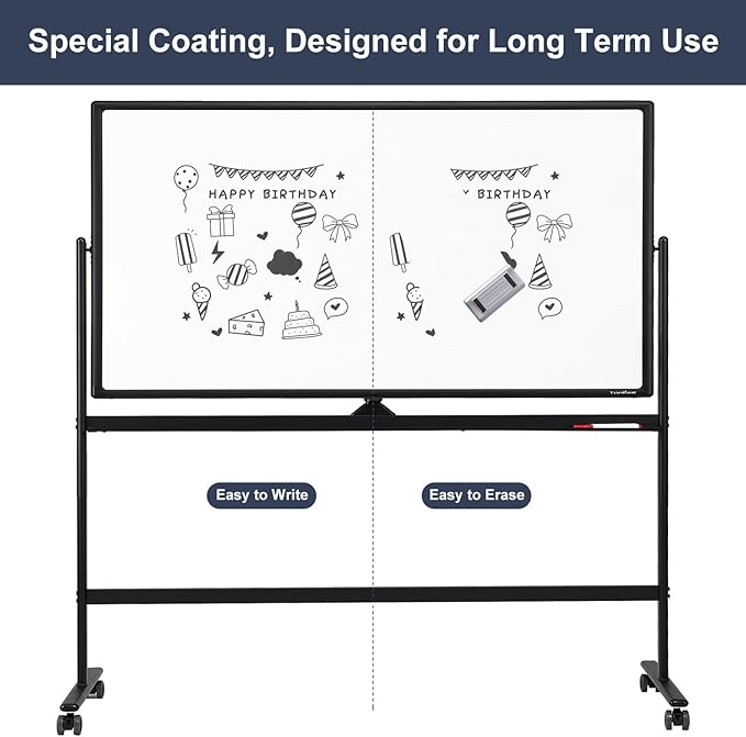 Dry Erase Whiteboard Easel on Wheels