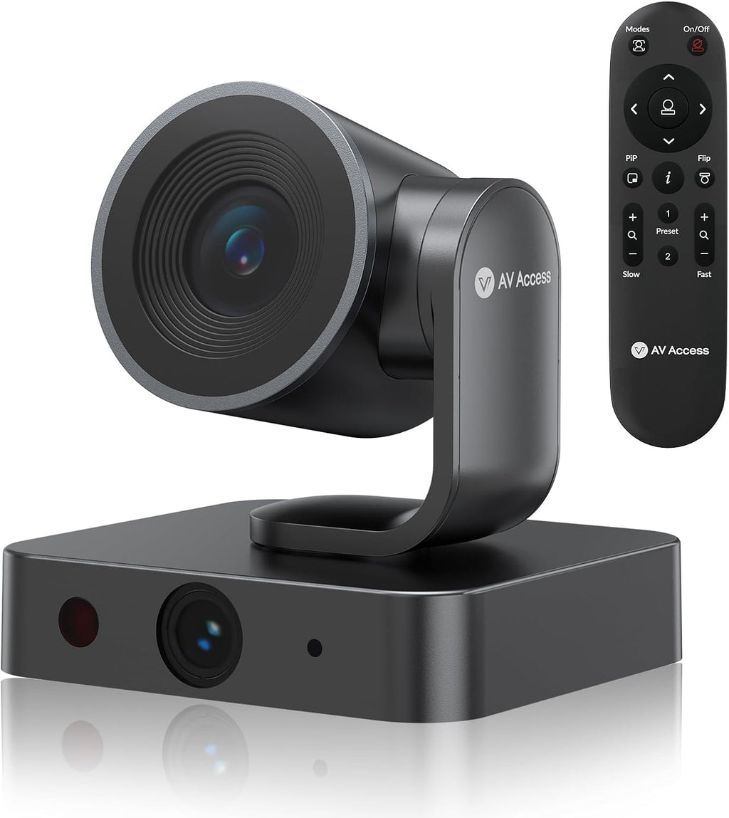 AV Access 4K Conference Room Camera, Dual Lens Cam, 3X Optical/5X Digital Zoom