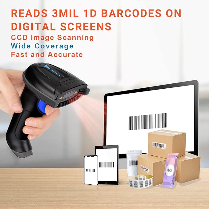 Tera Pro 1D Wireless Barcode Scanner 3 in 1 Bluetooth & 2.4G Wireless & USB
